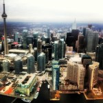 View Toronto from airplane